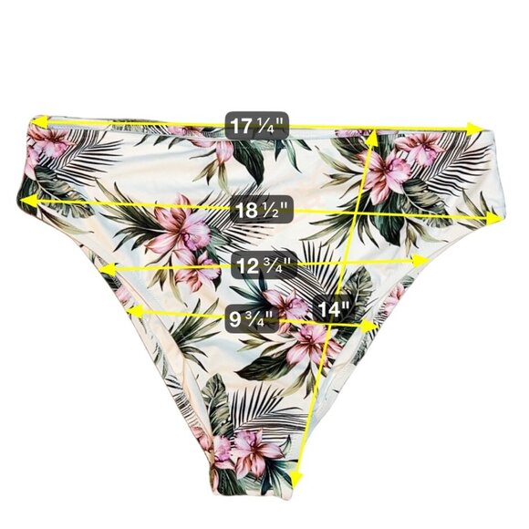 Shade & Shore White Floral Bikini Set With Halter Top & High-Rise Bottom XL 1827 - Picture 5 of 7